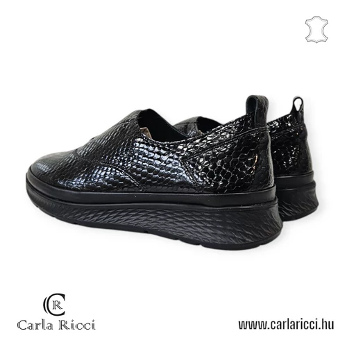 CarlaRicci 055.55 fekete krokko slipon cipő 