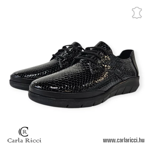 CarlaRicci G028-608 fekete krokko cipő 