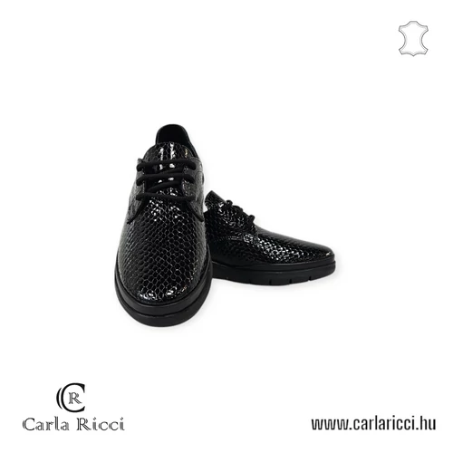 CarlaRicci G028-608 fekete krokko cipő 