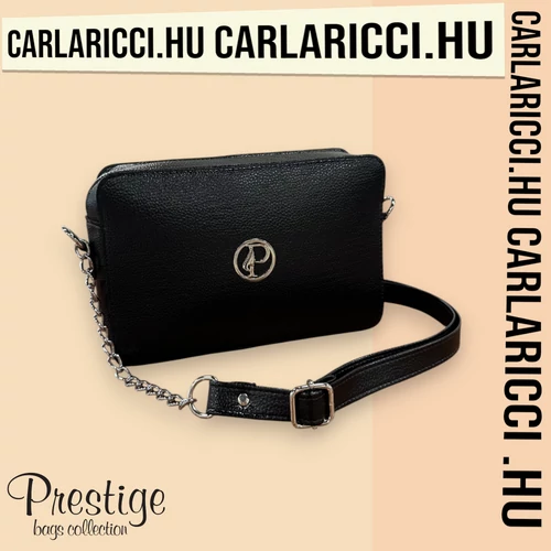 Prestige fekete keresztpántos táska