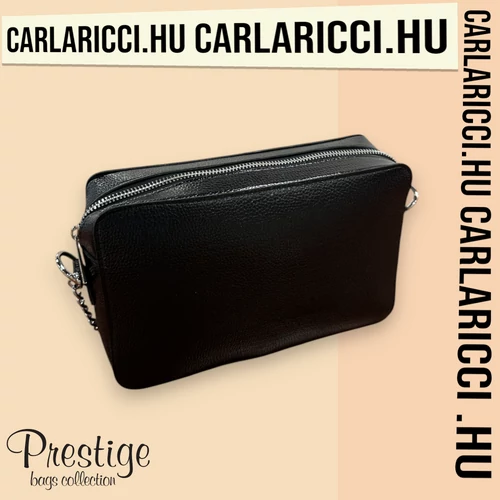 Prestige fekete keresztpántos táska