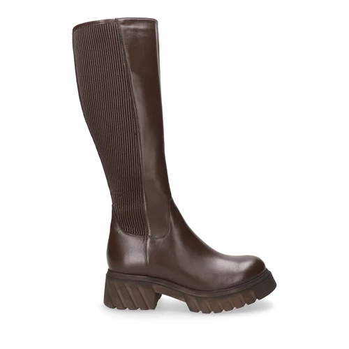 Bioeco barna bőr női lovagló csizma 