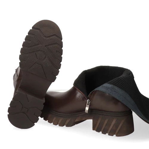 Bioeco barna bőr női lovagló csizma 