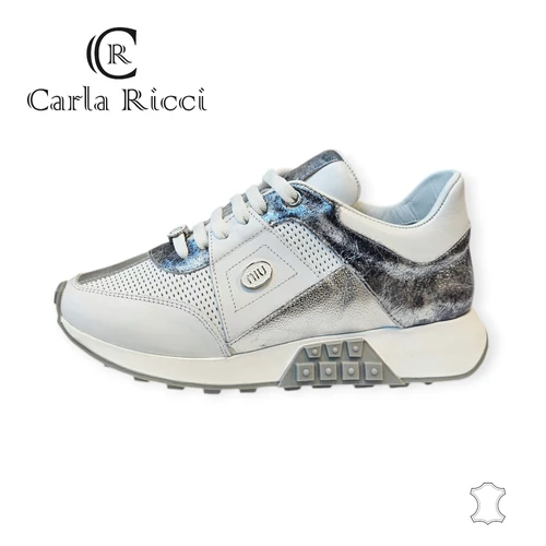Carla Ricci 001-2024 fehér-ezüst sportcipő