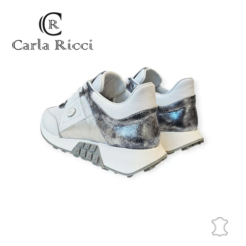 Carla Ricci 001-2024 fehér-ezüst sportcipő