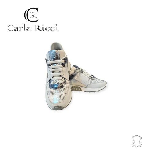 Carla Ricci 001-2024 fehér-ezüst sportcipő