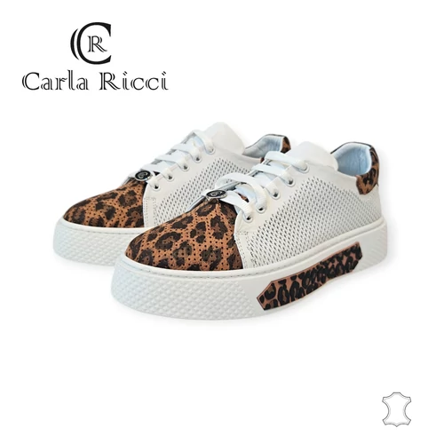 Carla Ricci 540-7000 fehér -ocelot sportcipő
