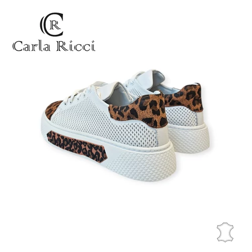 Carla Ricci 540-7000 fehér -ocelot sportcipő