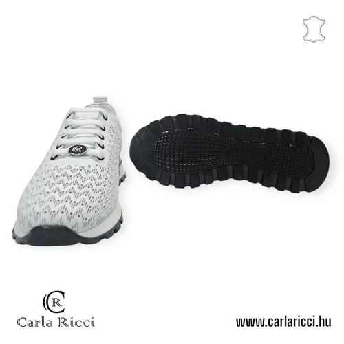 Carla Ricci fehér perforált sportcipő