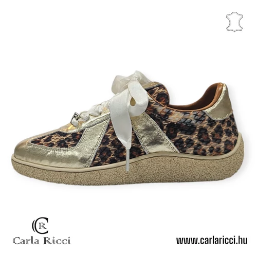 Carla Ricci arany-ocelot  csipkés sportcipő