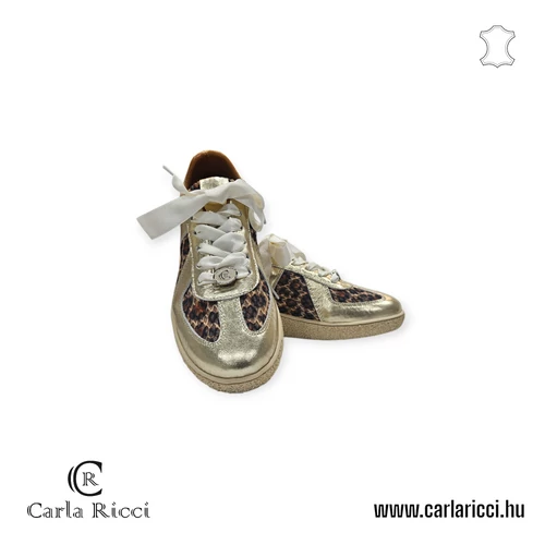 Carla Ricci arany-ocelot  csipkés sportcipő
