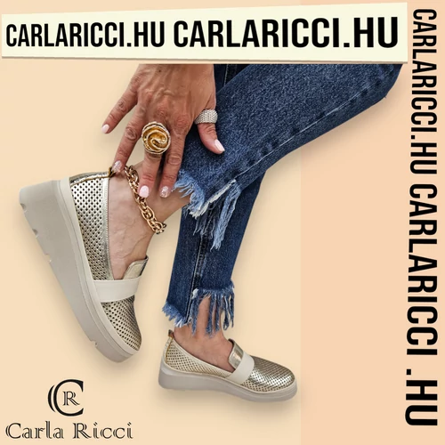 Carla Ricci arany-bézs slipon