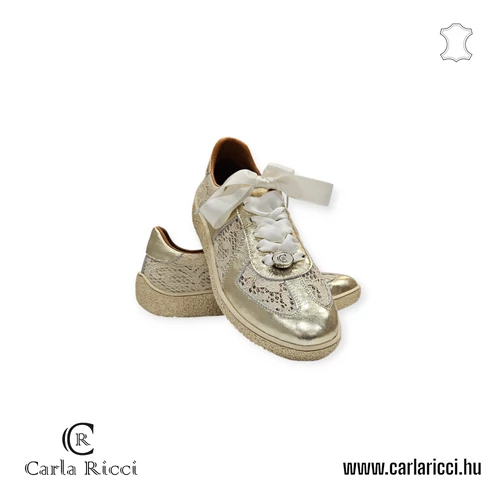 Carla Ricci arany  csipkés sportcipő