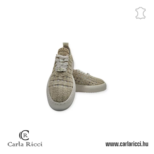 Carla Ricci bézs fonott sportcipő