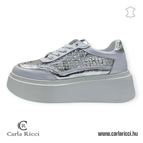 Carla Ricci fehér-ezüst sportcipő