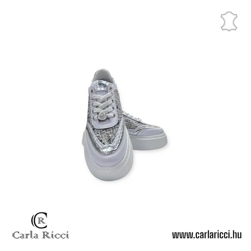 Carla Ricci fehér-ezüst sportcipő