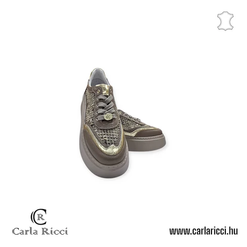 Carla Ricci bézs-arany sportcipő