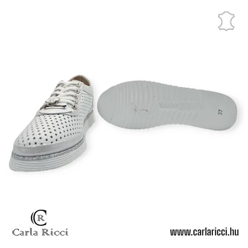Carla Ricci fehér perforált sportcipő