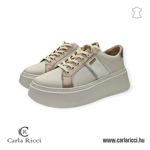 Carla Ricci 20082 bézs arany sportcipő