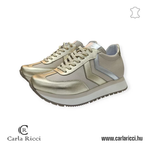 Carla Ricci bézs-arany-ezüst sportcipő 36 méret