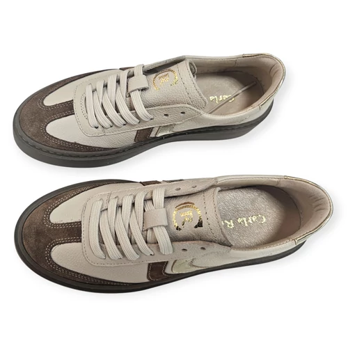 Carla Ricci bézs-barna bőr sneaker