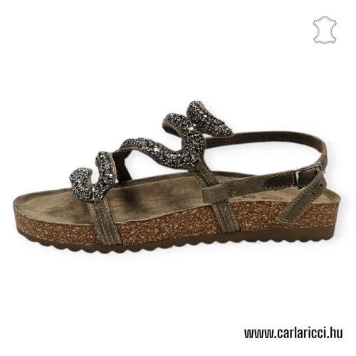 Taupe kígyó mintás saru M37