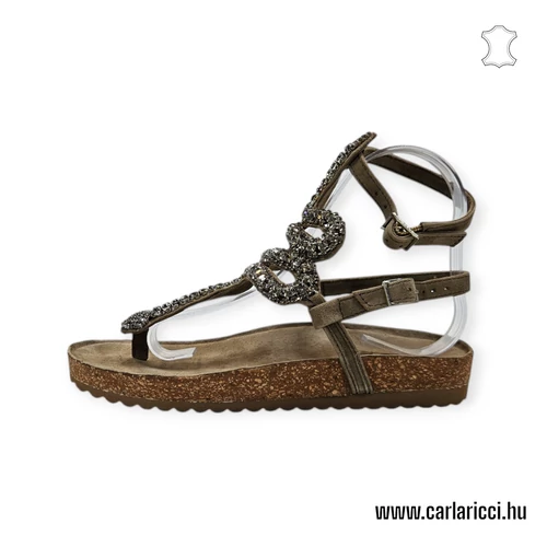 Taupe kígyó mintás saru M38
