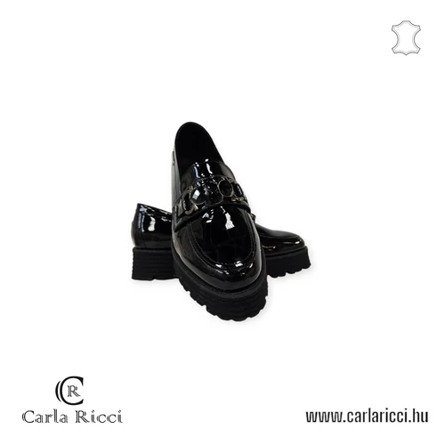 Carla Ricci 991-427 fekete lakk slipon